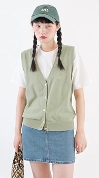 Malbon セーラー襟ニットベスト×スカート S ✨完売希少 美品⛳ オルチャンセーラー ニットベスト ブラック×モカ カワイイ韓国